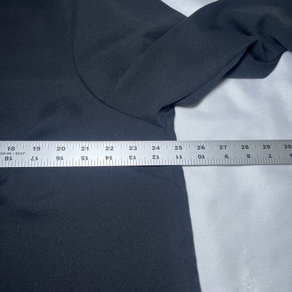 Lands End Top Womens 22W Plus Black Long Sleeve Split Neck Blouse Career Minimal - Picture 5 of 7